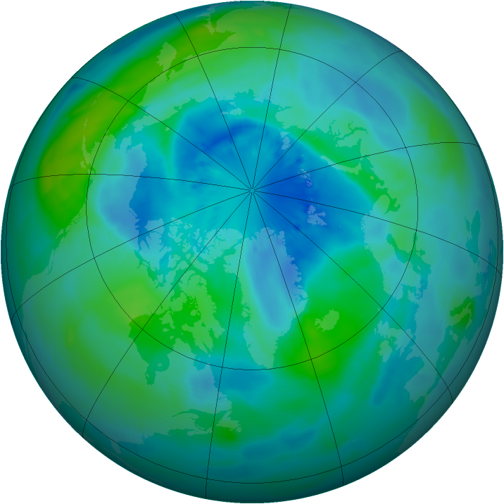 Arctic ozone map for 20 September 2011